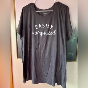 NWOT torrid “easily unimpressed” slim fit crew neck tee